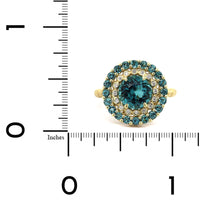 Suzy Landa 18K Yellow Gold Blue Tourmaline and Diamond Ring
