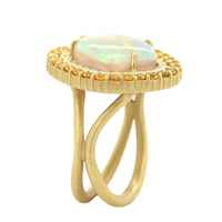 Suzy Landa 18K Yellow Gold Opal, Sapphire, and Diamond Cocktail Ring