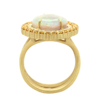 Suzy Landa 18K Yellow Gold Opal, Sapphire, and Diamond Cocktail Ring