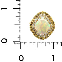 Suzy Landa 18K Yellow Gold Opal, Sapphire, and Diamond Cocktail Ring