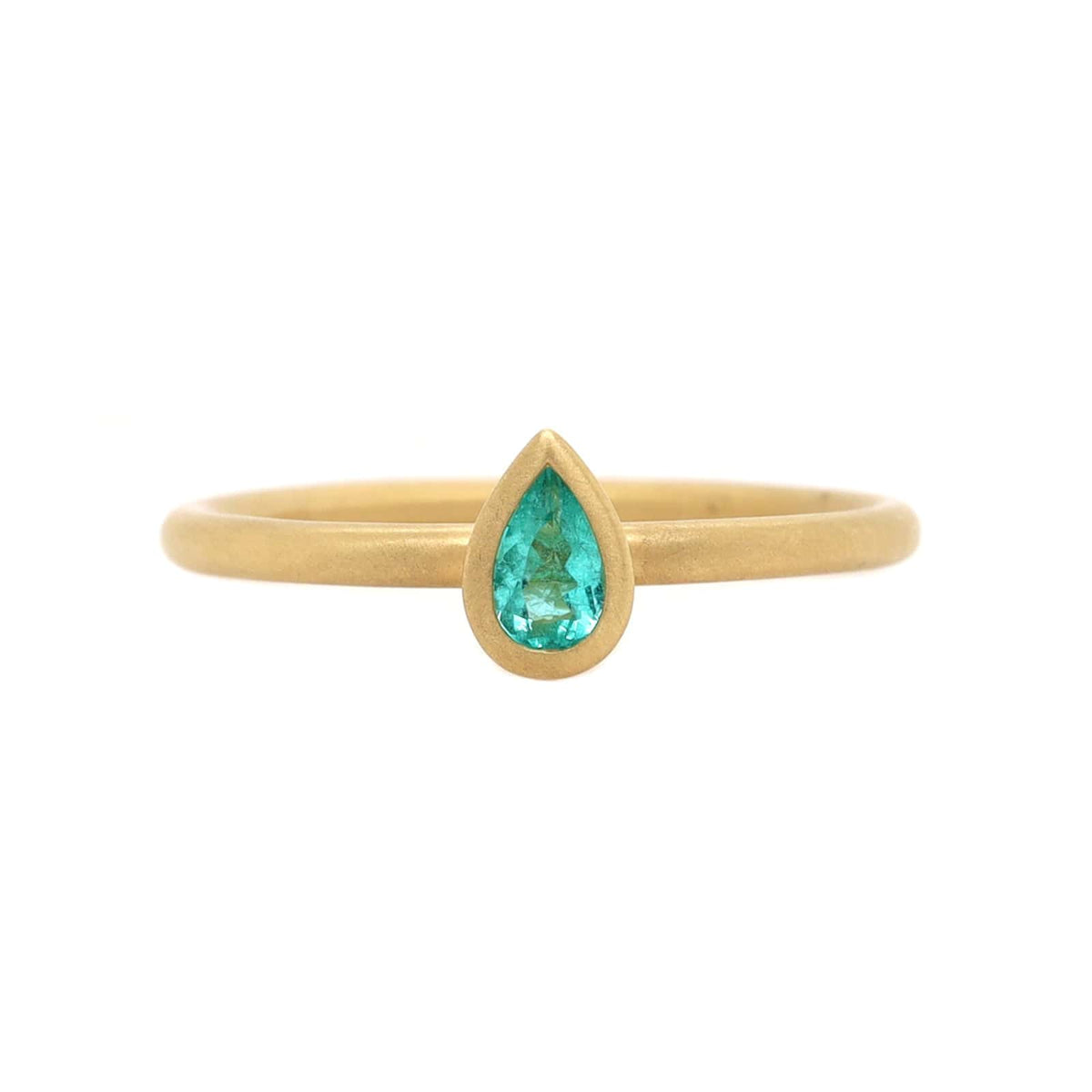 18K Yellow Gold Pear Shaped Paraiba Ring