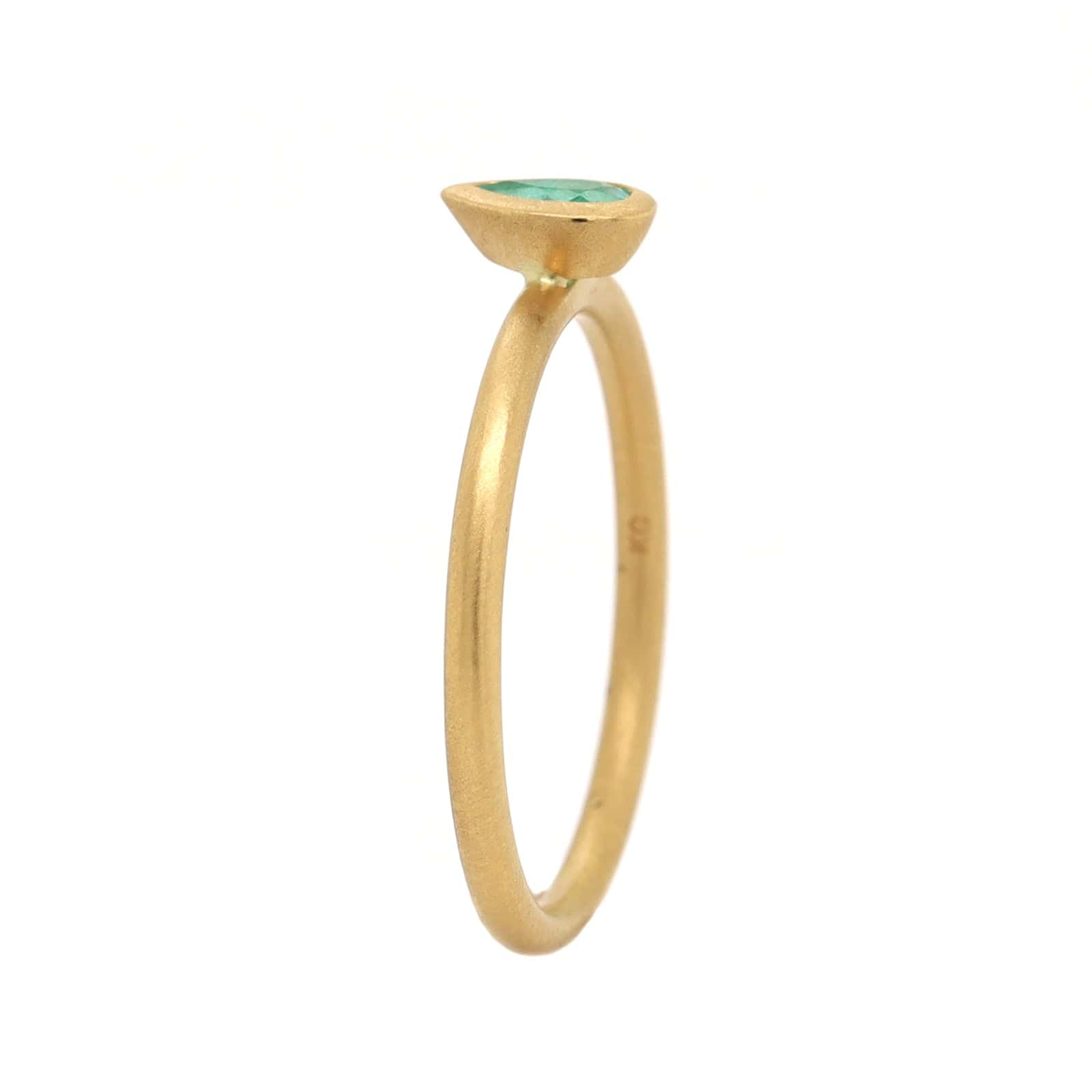 18K Yellow Gold Pear Shaped Paraiba Ring