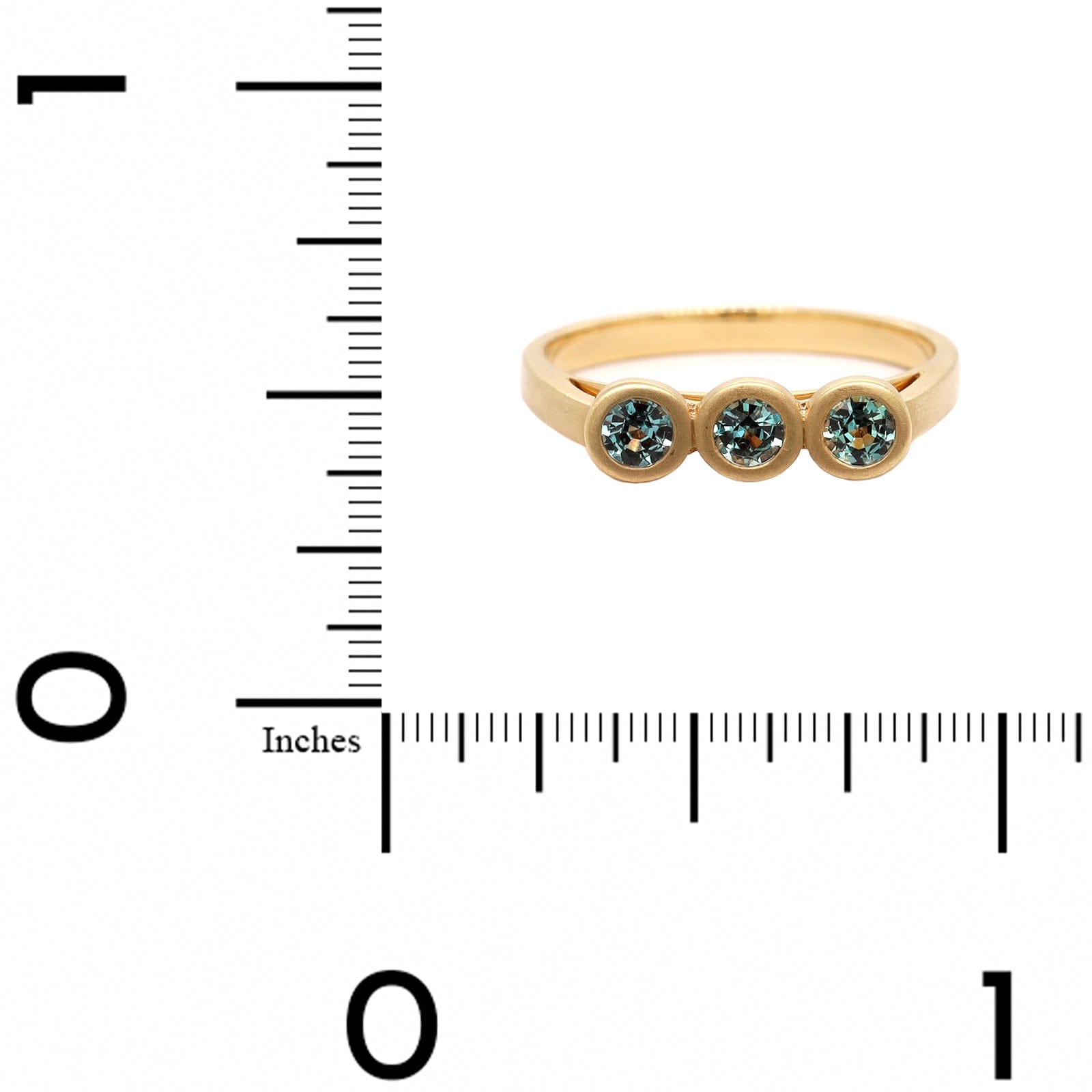 18K Yellow Gold Bezel Set Three Stone Alexandrite Ring