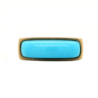 18K Yellow Gold Rectangular Turquoise Ring