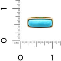 18K Yellow Gold Rectangular Turquoise Ring