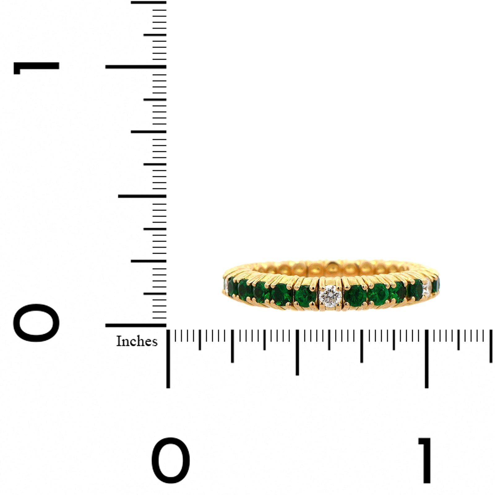 Zydo 18K Yellow Gold Tsavorite and Diamond Stretch Ring