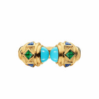 Renaissance® Color Ring 18K Yellow Gold with Turquoise, Tsavorite and Tanzanite, 9.9mm