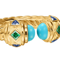 Renaissance® Color Ring 18K Yellow Gold with Turquoise, Tsavorite and Tanzanite, 9.9mm