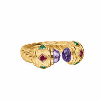 Renaissance® Color Ring 18K Yellow Gold with Amethyst, Pink Tourmaline and Tsavorites, 9.9mm