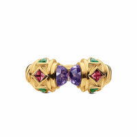 Renaissance® Color Ring 18K Yellow Gold with Amethyst, Pink Tourmaline and Tsavorites, 9.9mm