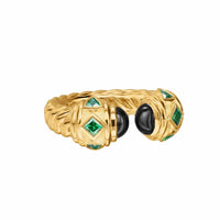 Renaissance® Color Ring 18K Yellow Gold with Black Onyx and Tsavorites, 9.9mm
