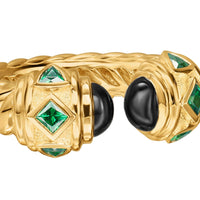 Renaissance® Color Ring 18K Yellow Gold with Black Onyx and Tsavorites, 9.9mm