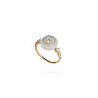 Fernando Jorge 18K Yellow Gold Mother of Pearl and Diamond Orbit Ring