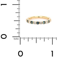 18K Yellow Gold Alternating Alexandrite and Diamond Band