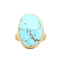 18K Yellow Gold Turquoise Sleeping Beauty Royston Ring