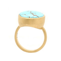 18K Yellow Gold Turquoise Sleeping Beauty Royston Ring