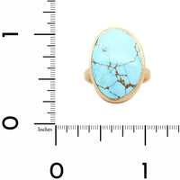 18K Yellow Gold Turquoise Sleeping Beauty Royston Ring