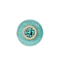 Emily P. Wheeler 18K Yellow Gold Mint Tourmaline and Diamond Halo Ring