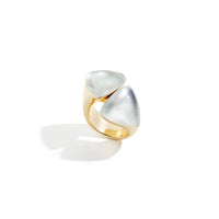 Vhernier 18K Rose Gold Freccia Rock Crystal and Mother of Pearl Ring
