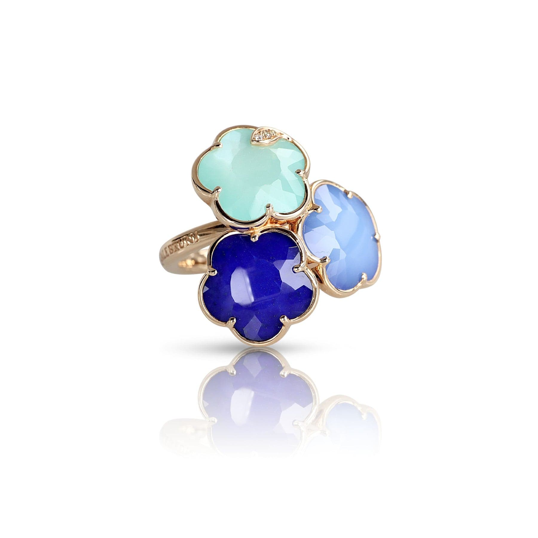 Pasquale Bruni 18K Rose Gold Diamond and Multi Gemstone Petit Joli Ring