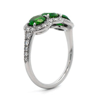 Eclat Jewels Platinum Demantoid Garnet and Diamond Ring