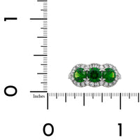Eclat Jewels Platinum Demantoid Garnet and Diamond Ring