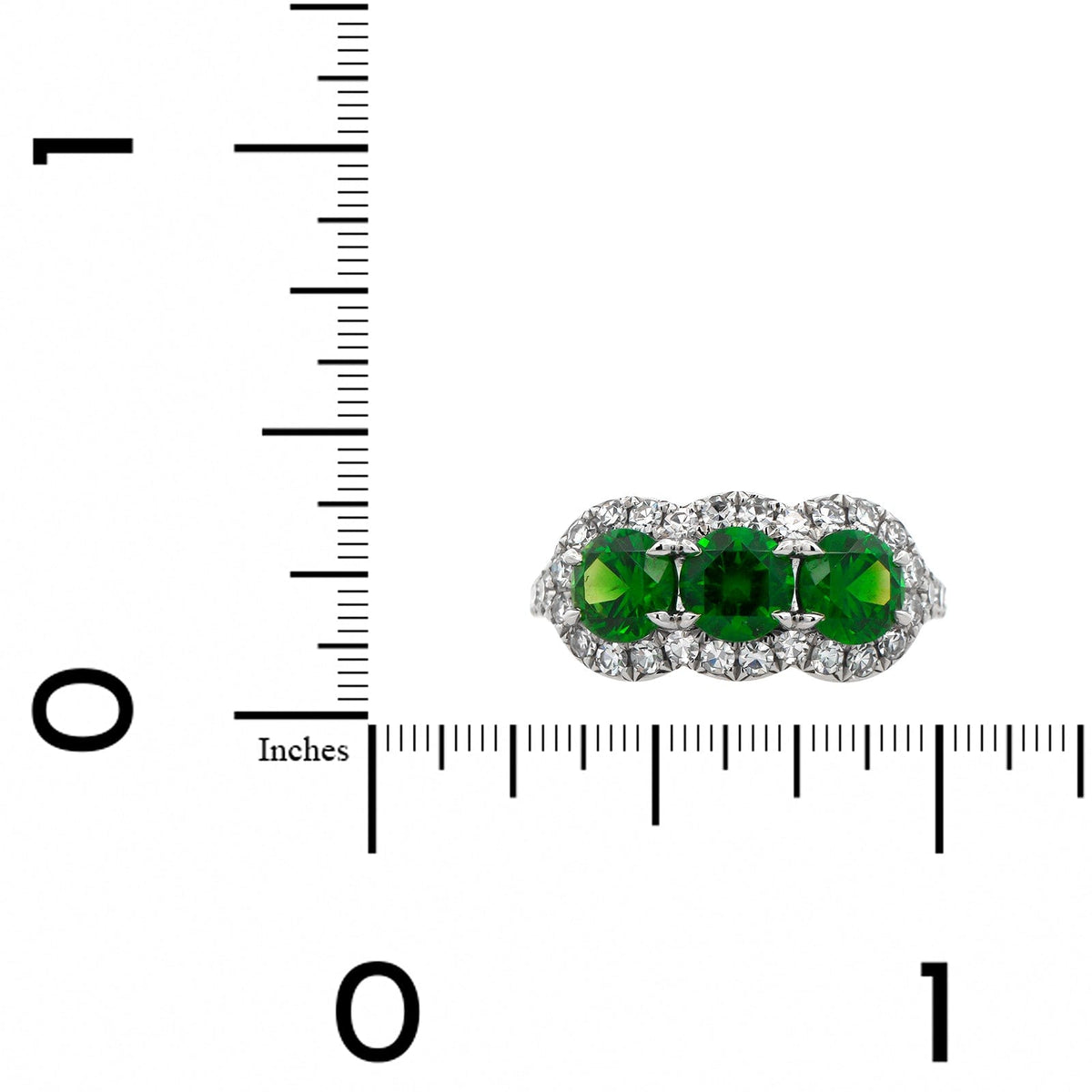 Eclat Jewels Platinum Demantoid Garnet and Diamond Ring