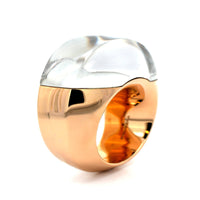 Vhernier 18K Rose Gold Rock Crystal and Mother of Pearl Aladino Ring