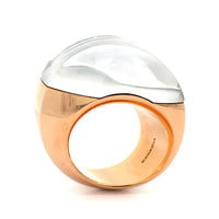 Vhernier 18K Rose Gold Rock Crystal and Mother of Pearl Aladino Ring