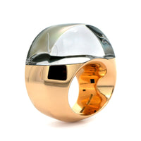 Vhernier 18K Rose Gold Rock Crystal and Mother of Pearl Alandino Ring