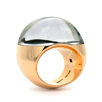 Vhernier 18K Rose Gold Rock Crystal and Mother of Pearl Alandino Ring