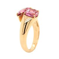 Eclat Jewels 18K Rose Gold Pear Shaped Pink Spinel Twin Ring