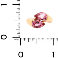 Eclat Jewels 18K Rose Gold Pear Shaped Pink Spinel Twin Ring