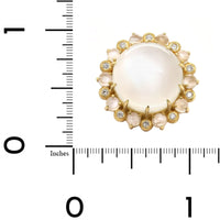 Suzy Landa 18K Yellow Gold One Of A Kind Cat's Eye Moonstone and Diamond Ring