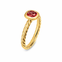 DY Mercer® Color Cable Ring 18K Yellow Gold with Rhodolite Garnet, 5.5mm