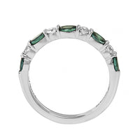Platinum Alternating Oval Alexandrite and Round Diamond Band