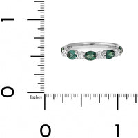 Platinum Alternating Oval Alexandrite and Round Diamond Band