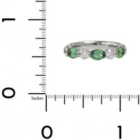 Platinum Alternating Oval Alexandrite and Round Diamond Band