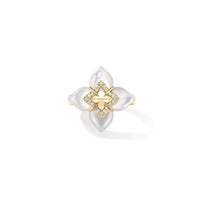 Roberto Coin 18K Yellow Gold Venetian Princess White Mother Of Pearl and Diamond Ring