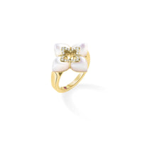 Roberto Coin 18K Yellow Gold Venetian Princess White Mother Of Pearl and Diamond Ring