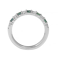Platinum Alternating Round Alexandrite and Diamond Band