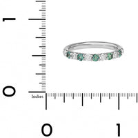 Platinum Alternating Round Alexandrite and Diamond Band