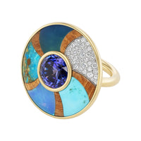 Emily P. Wheeler 18K Yellow Gold One-of-a-Kind Multi Gemstone and Diamond Balance Ring