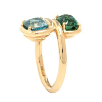 Vanessa Fernandez 18K Yellow Gold One Of A Kind Blue Zircon and Tourmaline Curva Ring