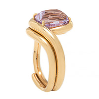 Vanessa Fernandez 18K Yellow Gold One Of A Kind Lavender Spinel Curva Ring