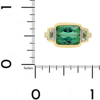 Suzy Landa 18K Yellow Gold One-a-of-Kind Green Tourmaline and Diamond Ring