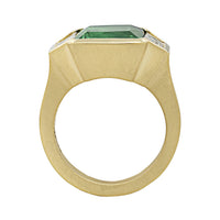 Suzy Landa 18K Yellow Gold One-a-of-Kind Green Tourmaline and Diamond Ring