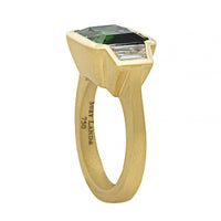 Suzy Landa 18K Yellow Gold One-a-of-Kind Green Tourmaline and Diamond Ring