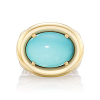 Harwell Godfrey 18K Yellow Gold One-of-a-Kind Sleeping Beauty Turquoise Giza Ring