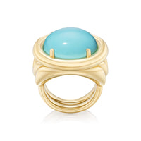 Harwell Godfrey 18K Yellow Gold One-of-a-Kind Sleeping Beauty Turquoise Giza Ring
